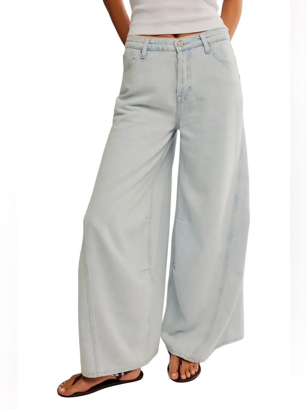 We The Free Light Wash Wide Leg Jeans